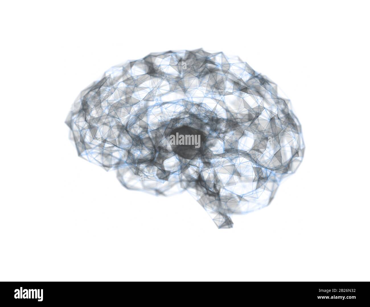 Progettazione di poligoni di rete cerebrale umana digitale Foto Stock