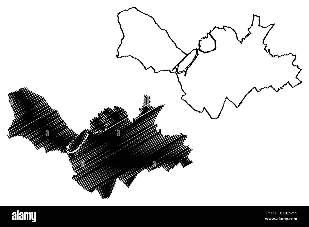 Lille City (Repubblica francese, Francia) mappa vettore illustrazione, abbozzare schizzo Città di Lille mappa Illustrazione Vettoriale