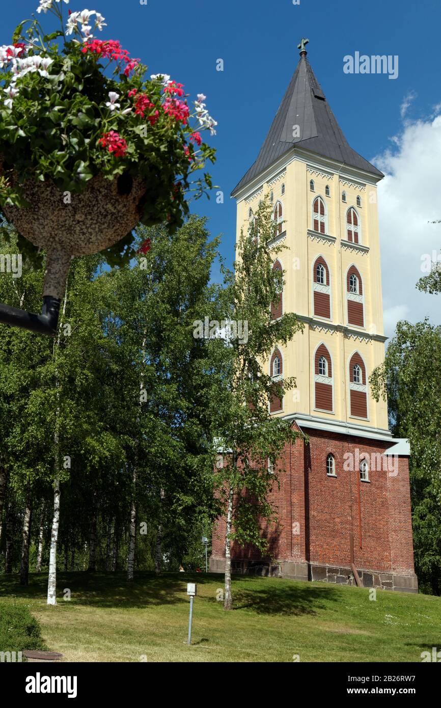 Campanile della Chiesa di Santa Maria a Lappeenranta, Finlandia Foto Stock