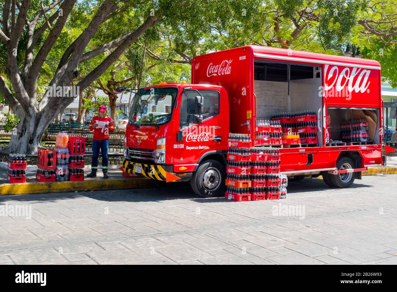 Coca Cola Consegna, Merida Messico Foto Stock