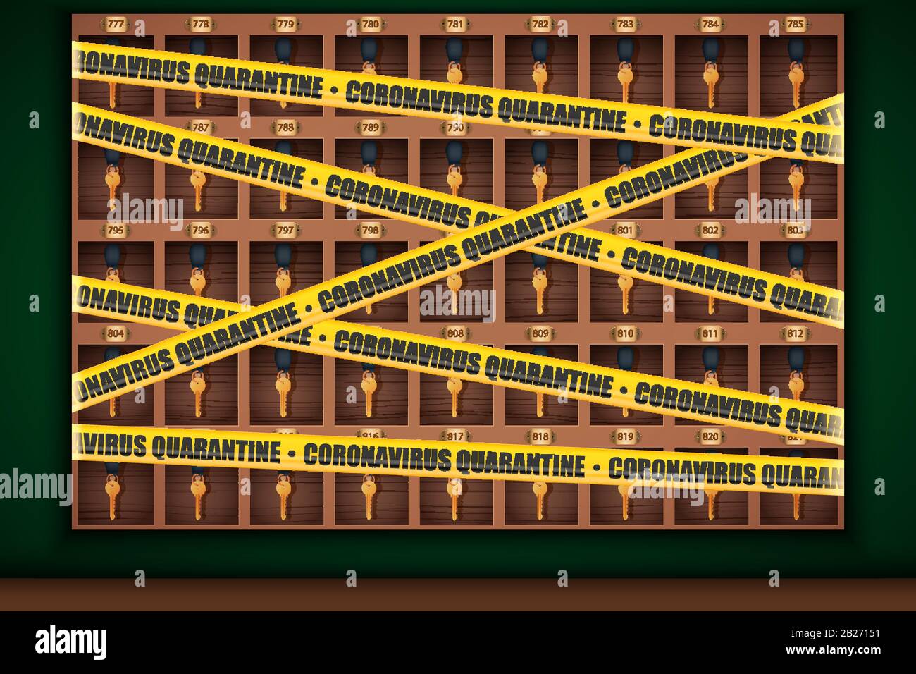 Portamonavirus Quarantine Hotel Illustrazione Vettoriale