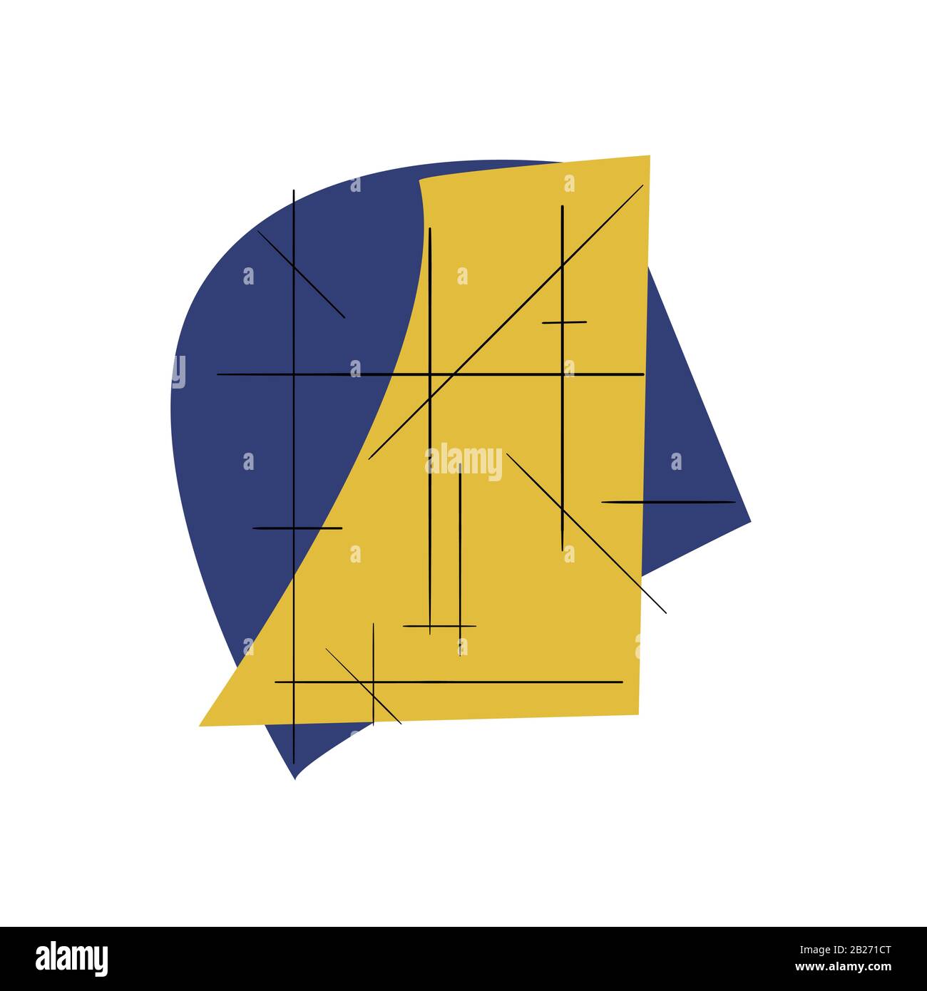 Composizione vettoriale di forme e linee geometriche. Poster di design astratto moderno, copertina, design di carte. Illustrazione Vettoriale