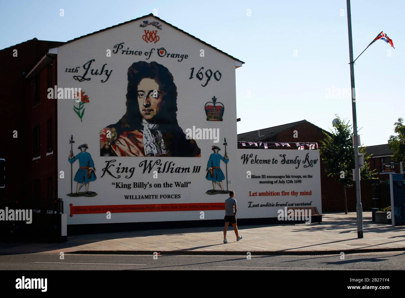 Il principe William III murale, Sandy Row, Belfast, Nordirland/ Irlanda del Nord (nur fuer redaktionelle Verwendung. Keine Werbung. Referenzdatenbank: http Foto Stock