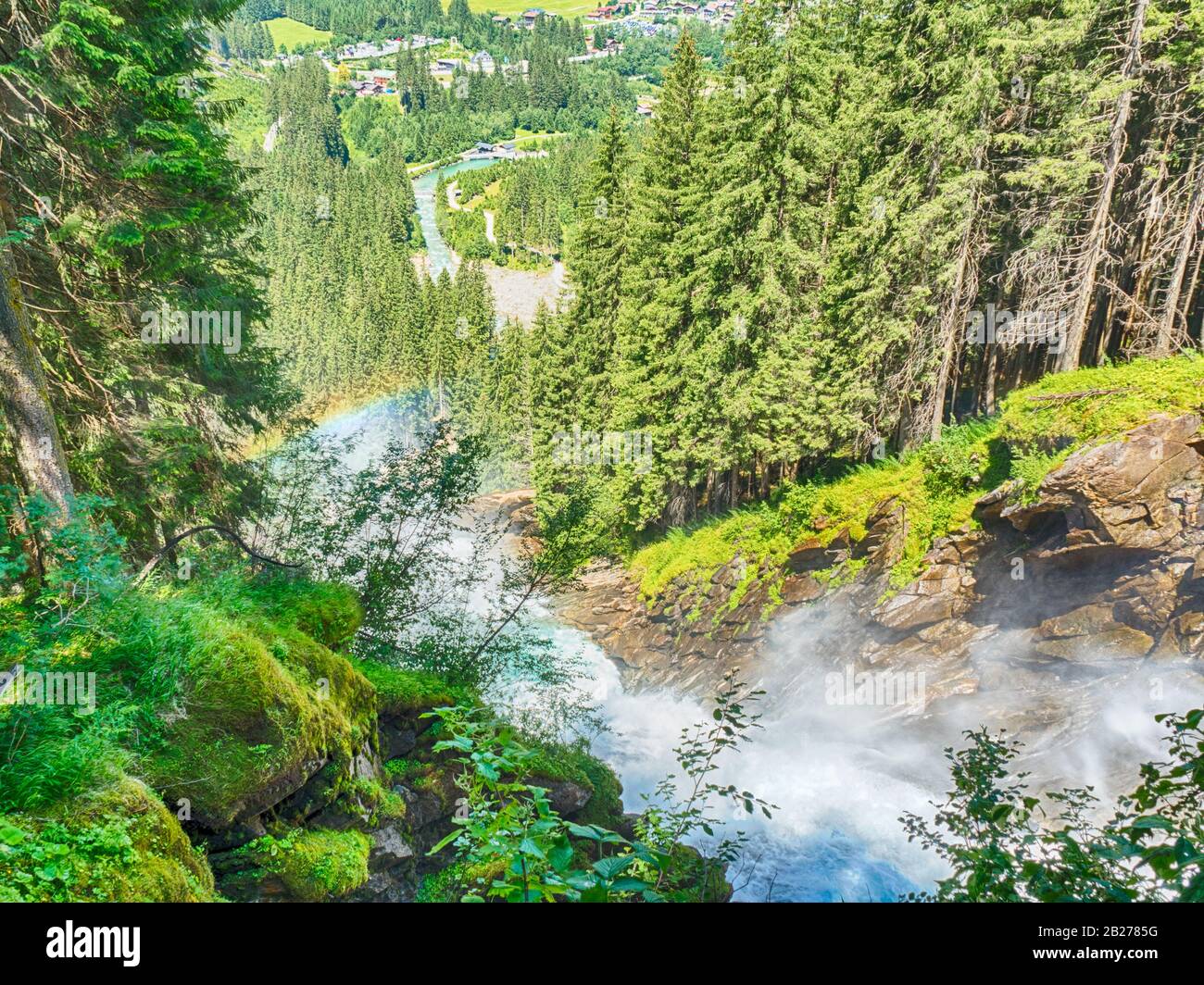 Cascate Di Krimml (Krimmler Wasserfälle) Nel Parco Nazionale Degli Alti Tauri, Austria Foto Stock