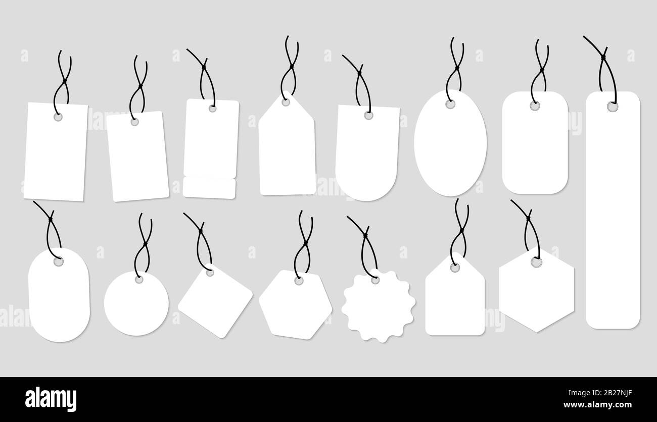 Modello etichette vuote. Set di etichette dei prezzi. Illustrazione del vettore Illustrazione Vettoriale