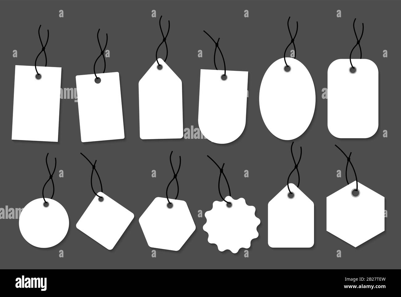 Modello etichette vuote. Set di etichette dei prezzi. Illustrazione del vettore Illustrazione Vettoriale