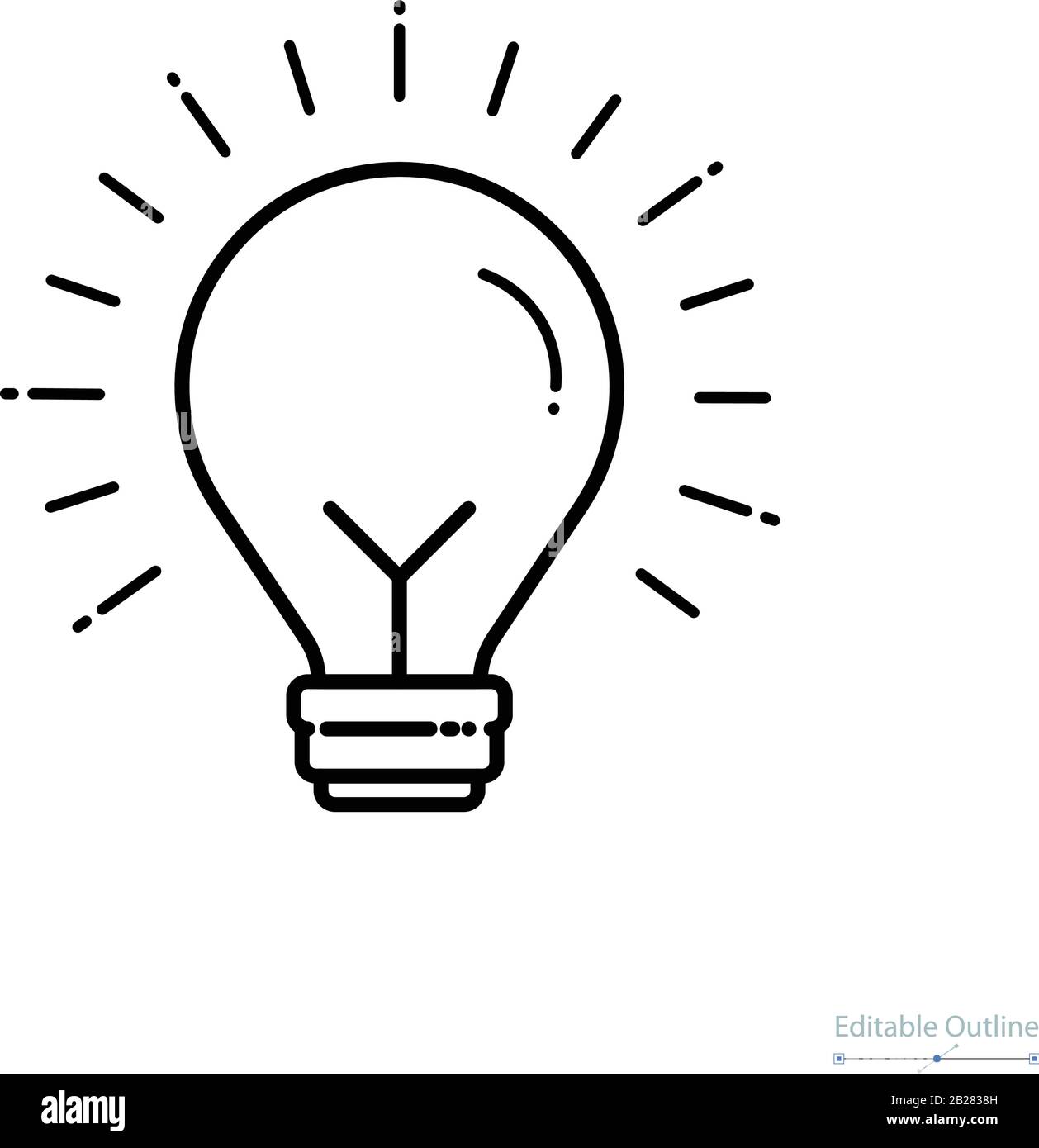 Lampadina idea, soluzione aziendale, successo, creatività, ispirazione, risorse, luminoso, icona lampadina Illustrazione Vettoriale