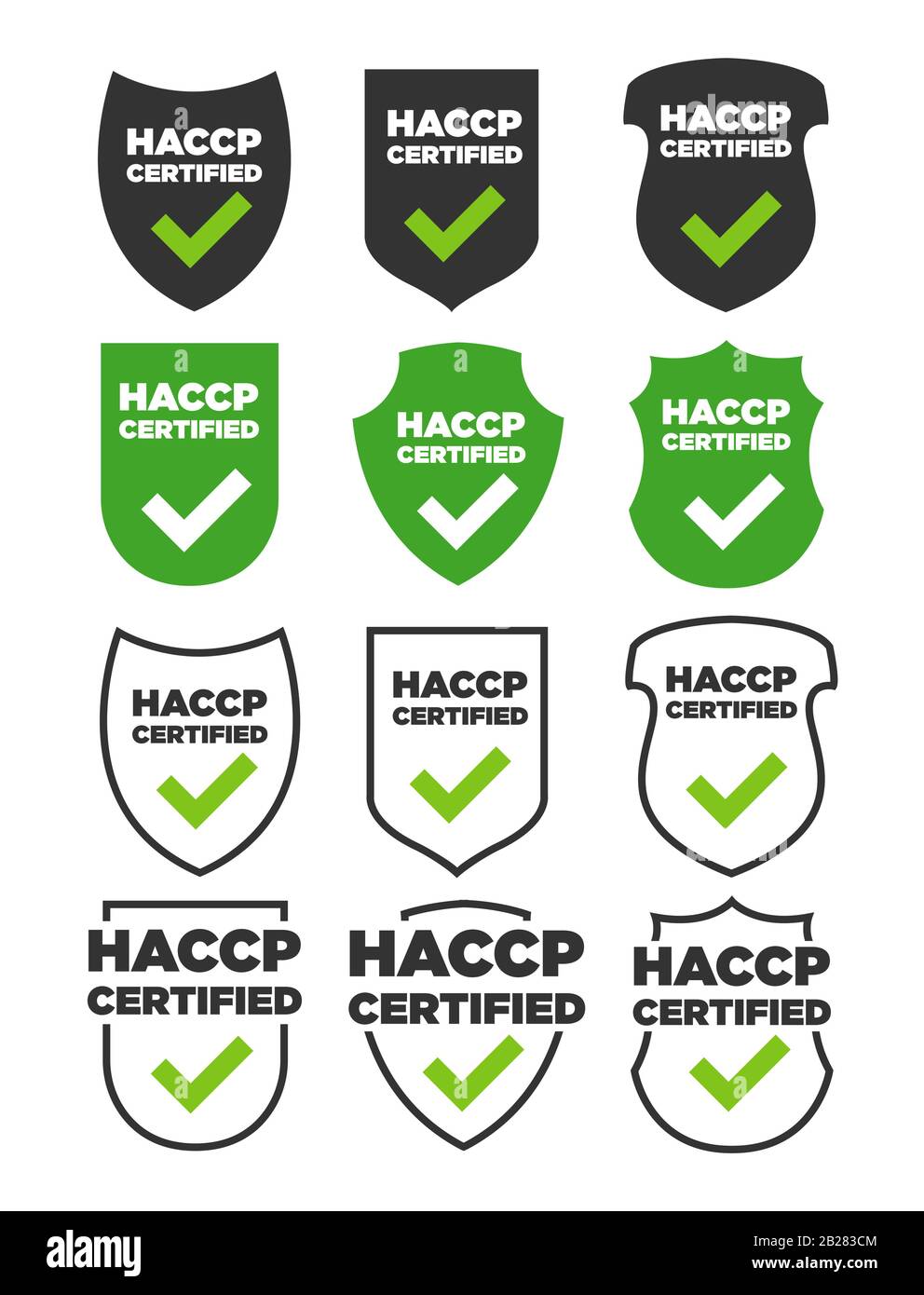 Icona del vettore di schermatura certificato HACCP Illustrazione Vettoriale