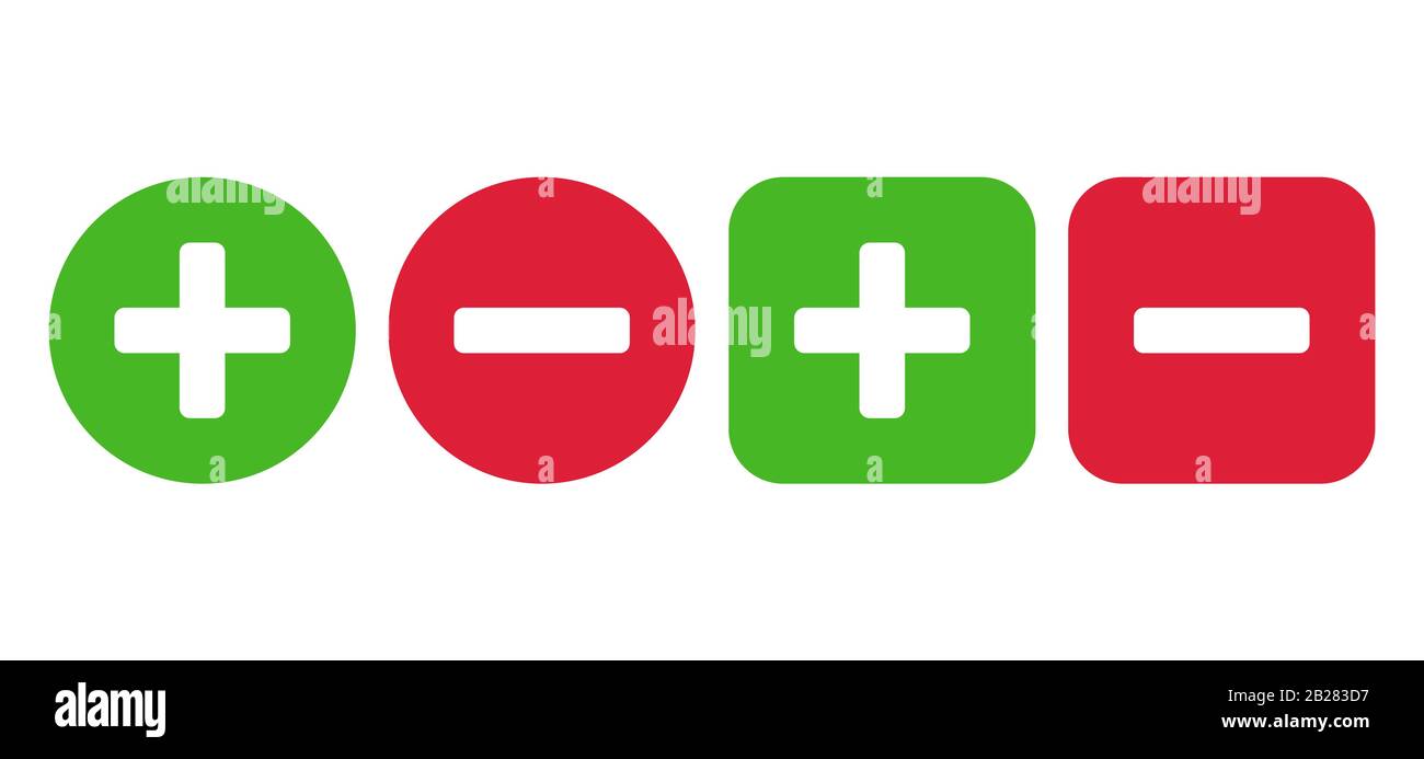 Set di icone più e meno. Illustrazione del vettore Illustrazione Vettoriale