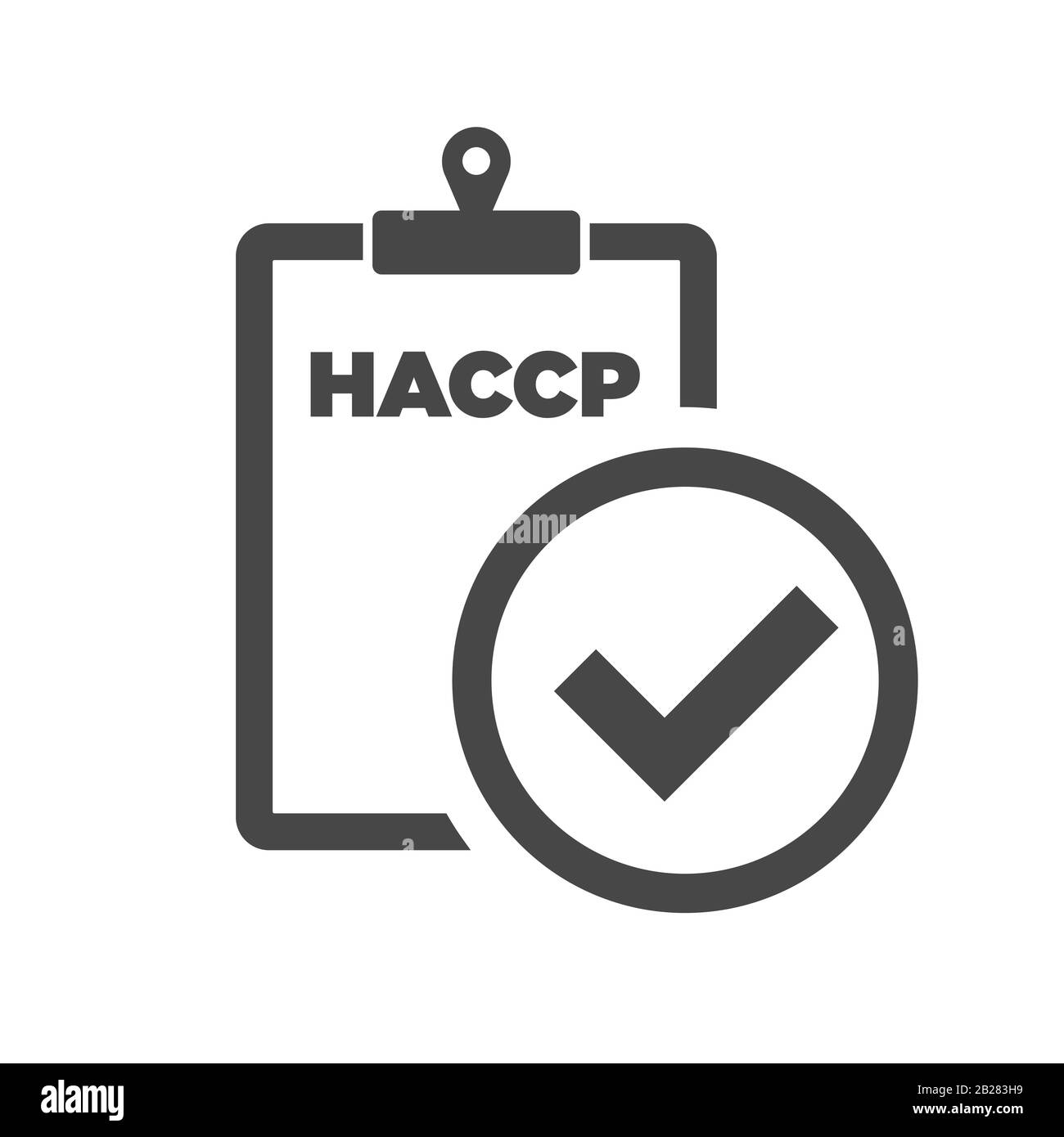 Icona HACCP e segno di spunta. Vettore Illustrazione Vettoriale