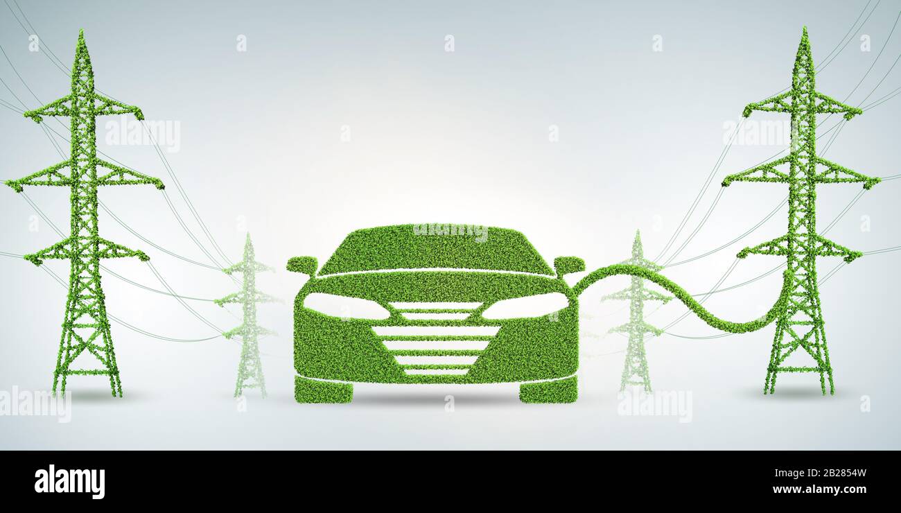 Green Clean Energy Concept - rendering 3d Foto Stock