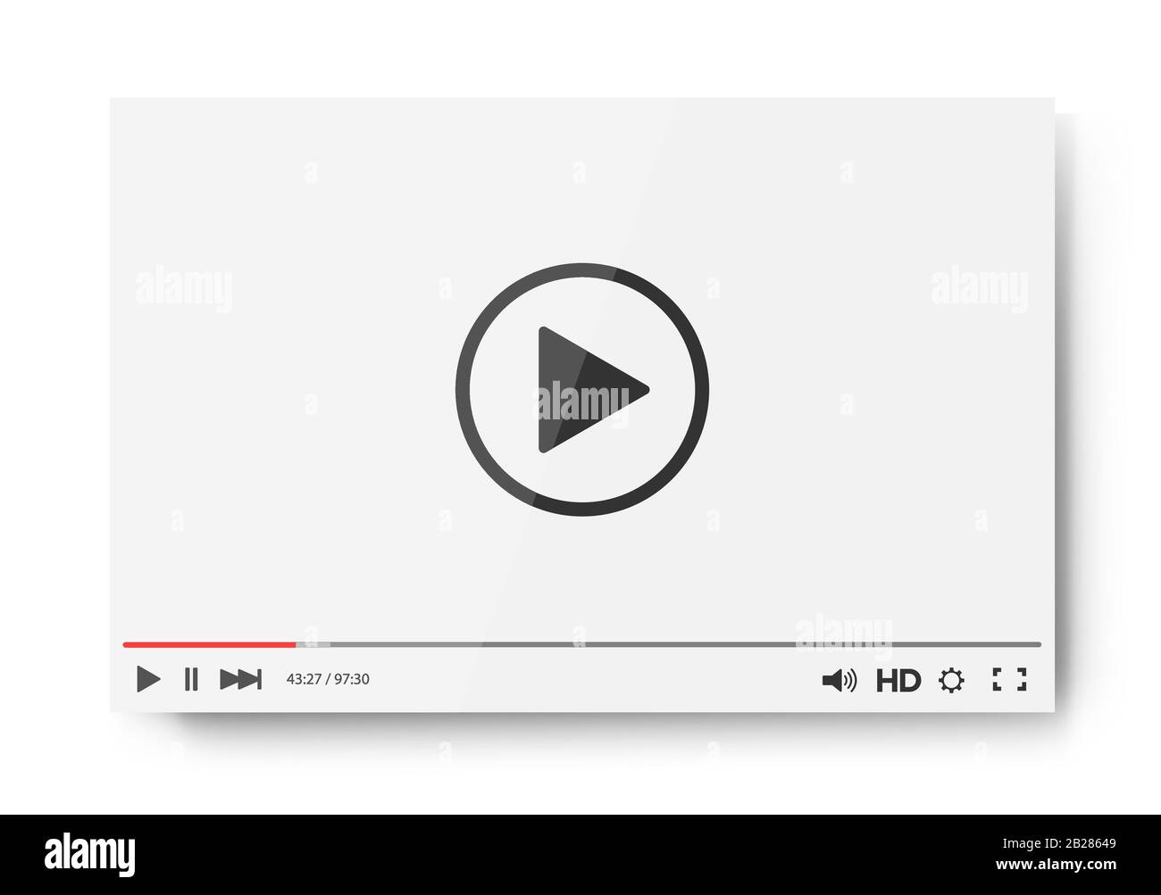 Modello della barra del lettore video per il tuo progetto per il sito web e l'app Illustrazione Vettoriale