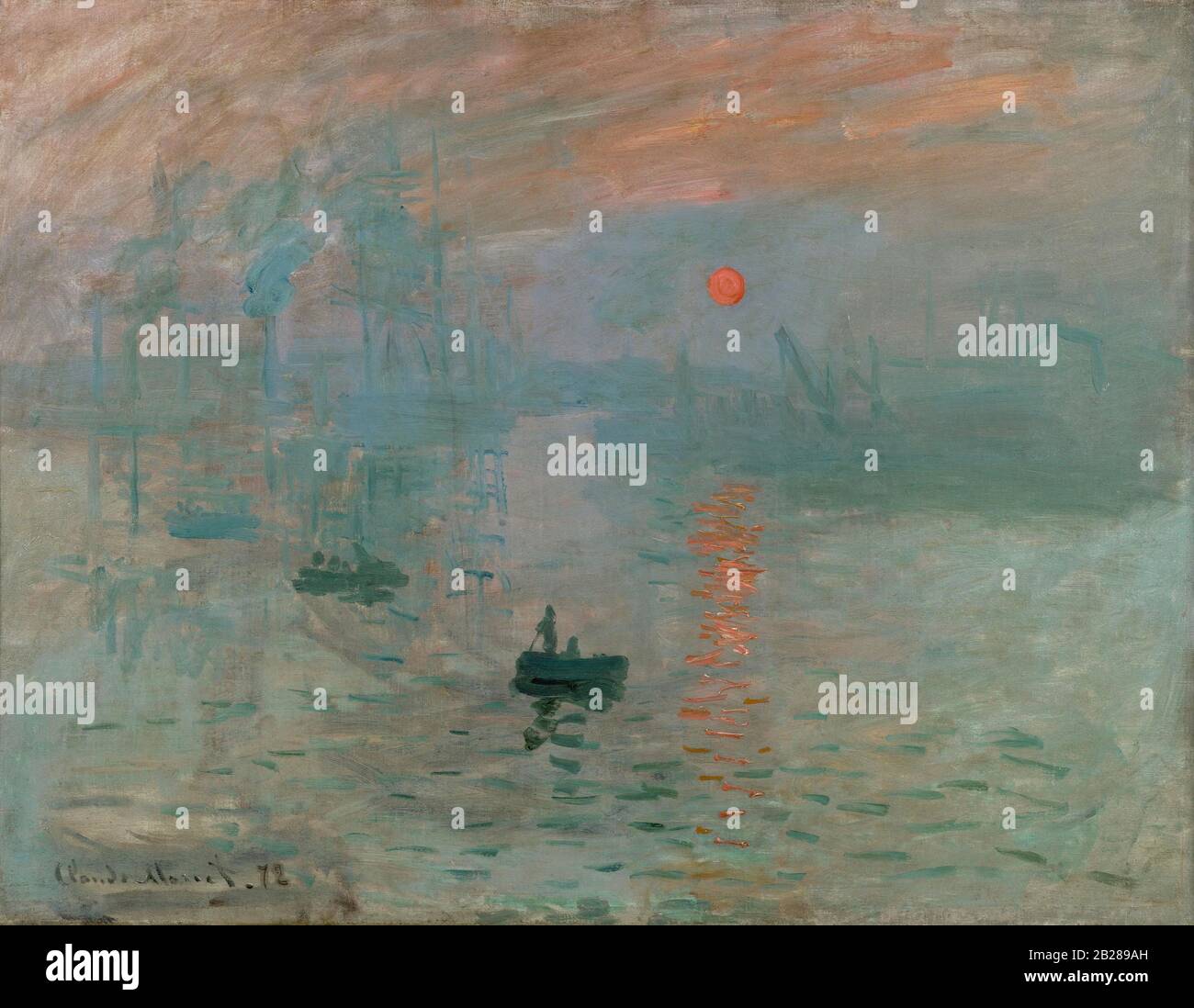 Impression, Sunrise (soleil levant) (1872) Pittura di Claude Monet - altissima risoluzione e qualità dell'immagine Foto Stock