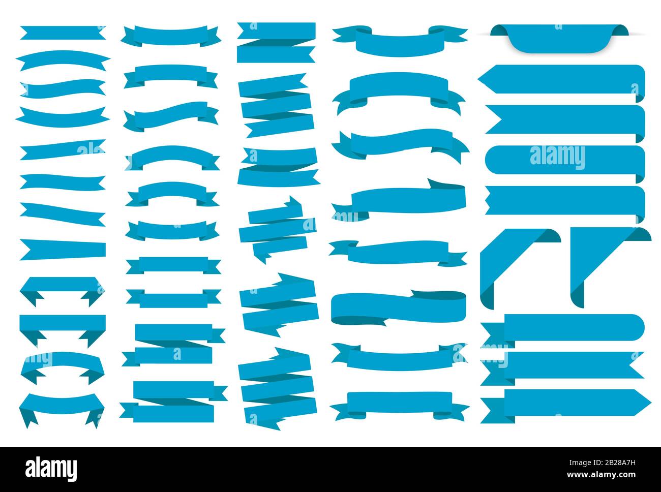 Banner a nastro, set di etichette modello. Vuoto per grafica decorativa. Illustrazione del vettore Illustrazione Vettoriale