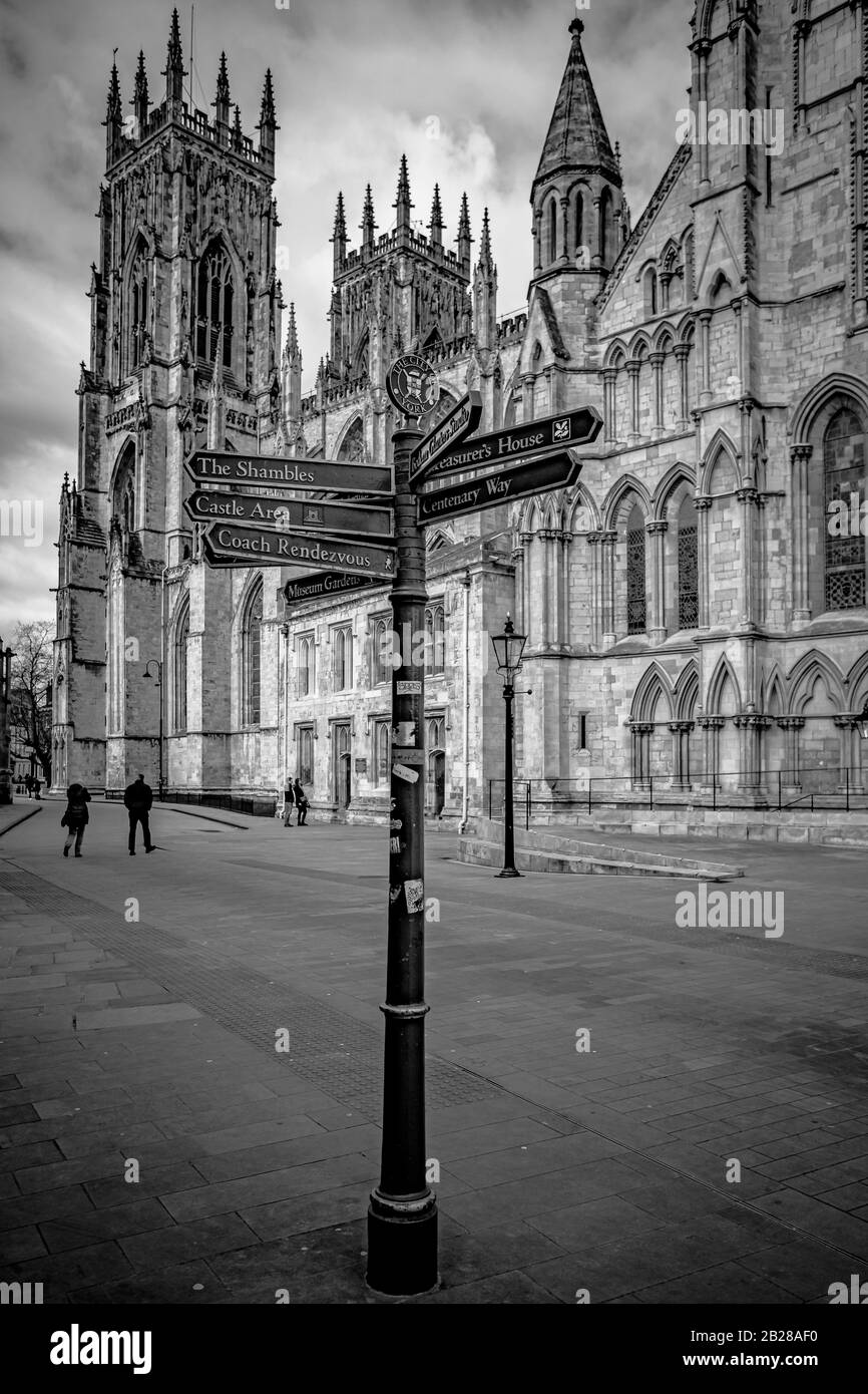 York Minster e York, Regno Unito Foto Stock
