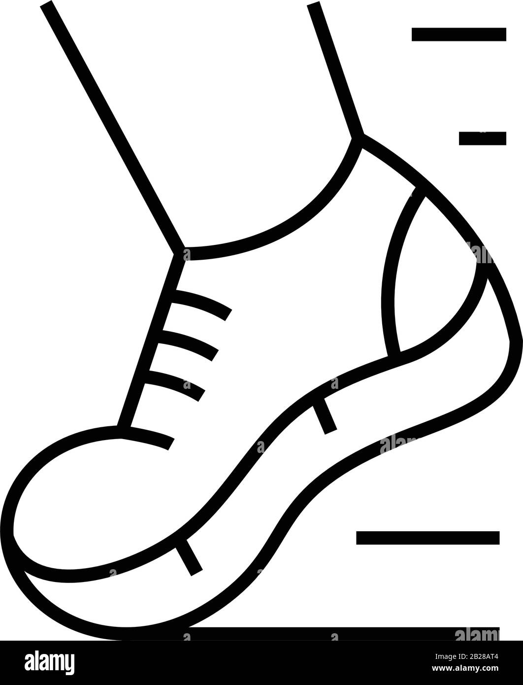 Icona della linea scarpe da running, simbolo concettuale, illustrazione vettoriale outline, simbolo lineare. Illustrazione Vettoriale