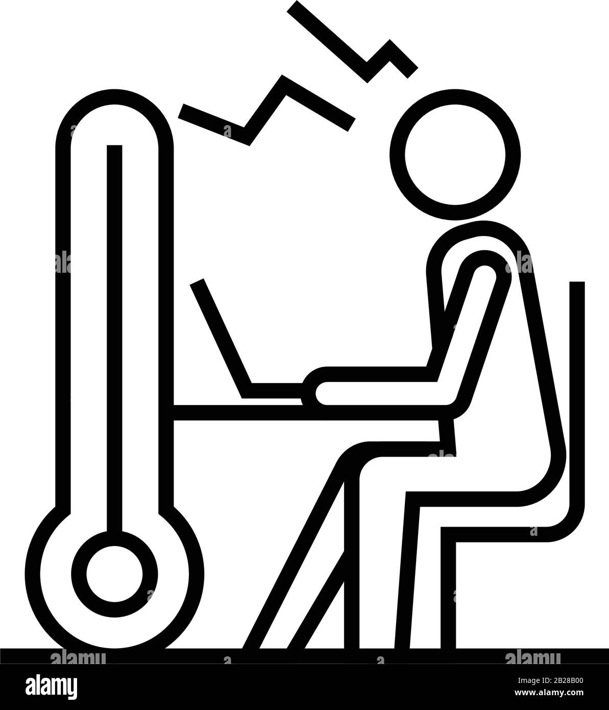 Icona della linea di lavoro, simbolo di concetto, illustrazione del vettore di contorno, simbolo lineare. Illustrazione Vettoriale