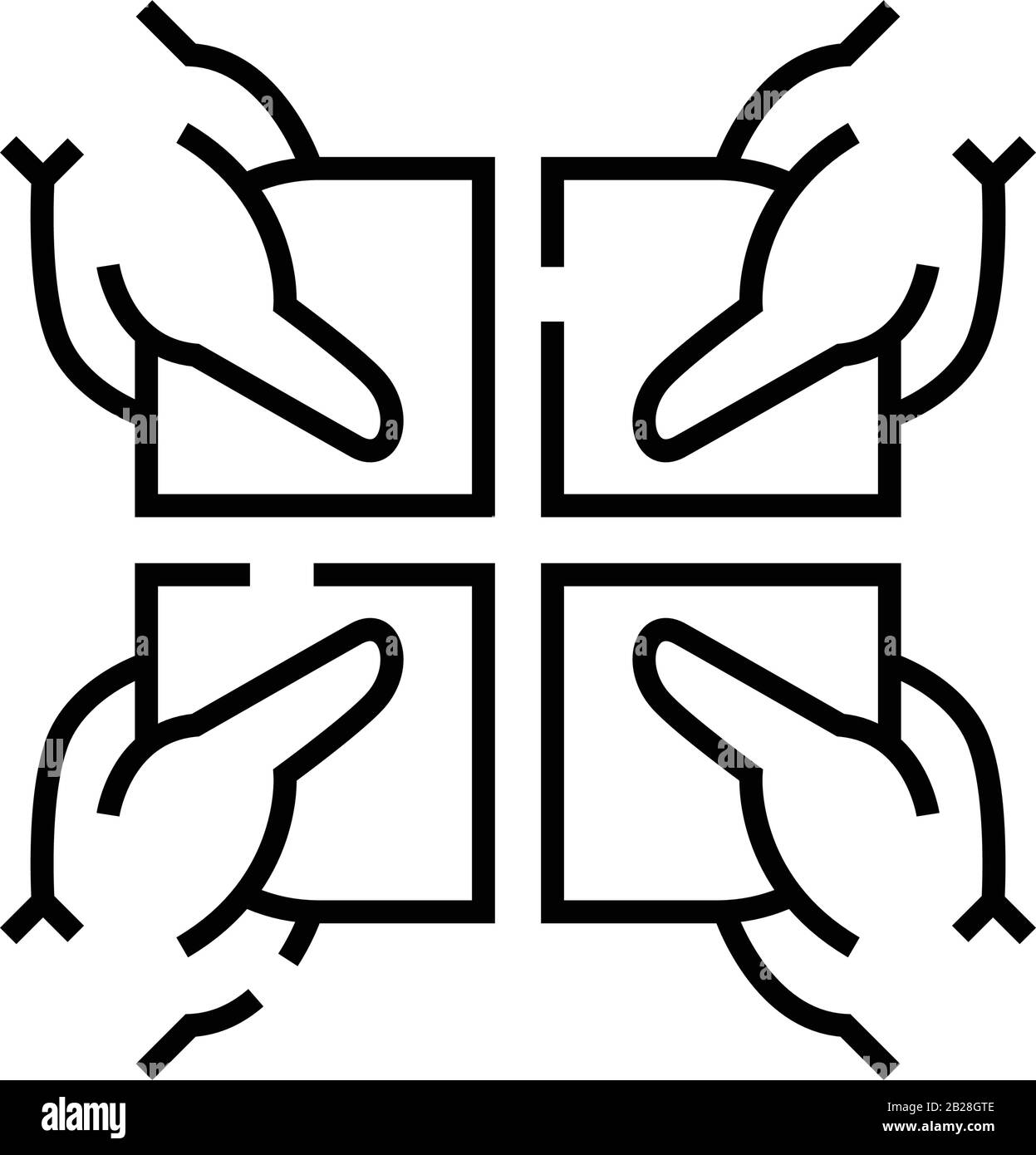 Icona della linea Azionisti, simbolo concettuale, illustrazione del vettore di contorno, simbolo lineare. Illustrazione Vettoriale
