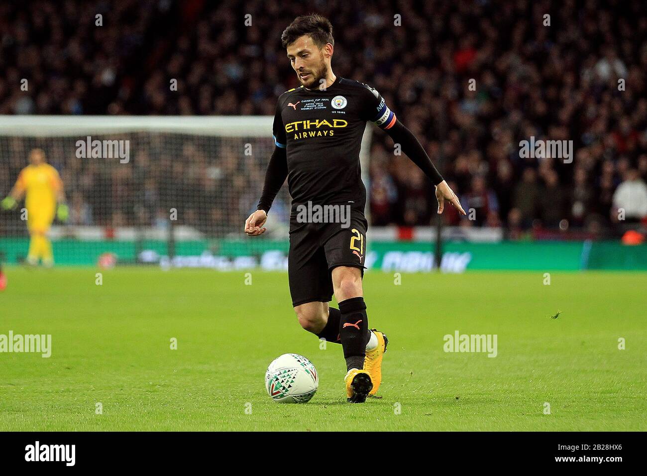 Londra, Regno Unito. 01st Mar, 2020. David Silva di Manchester City in azione. Carabao Cup 2020, Aston Villa v Manchester City al Wembley Stadium di Londra domenica 1st marzo 2020. Questa immagine può essere utilizzata solo a scopo editoriale. Solo uso editoriale, licenza richiesta per uso commerciale. Nessun uso nelle scommesse, nei giochi o in un singolo club/campionato/player publications . pic by Steffan Bowen/Andrew Orchard sports photography/Alamy Live News Credit: Andrew Orchard sports photography/Alamy Live News Foto Stock