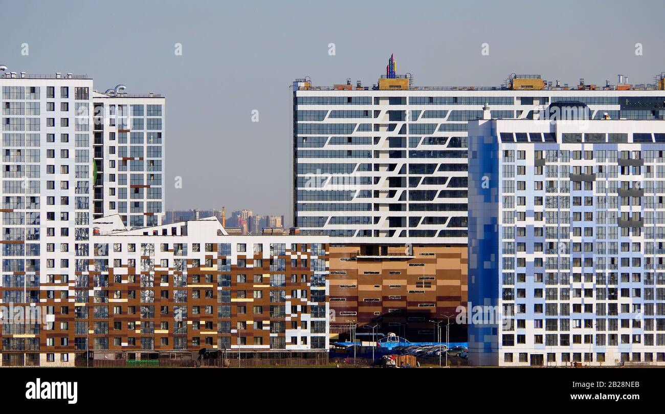 Edifici di architettura moderna di appartamenti St Petersburg Russia Foto Stock