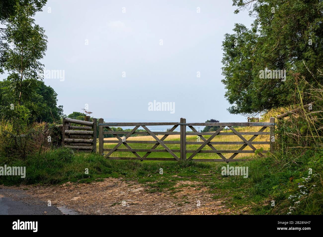 Farm Gate, Snowshill, Gloucestershire, Cotswolds, Inghilterra Foto Stock