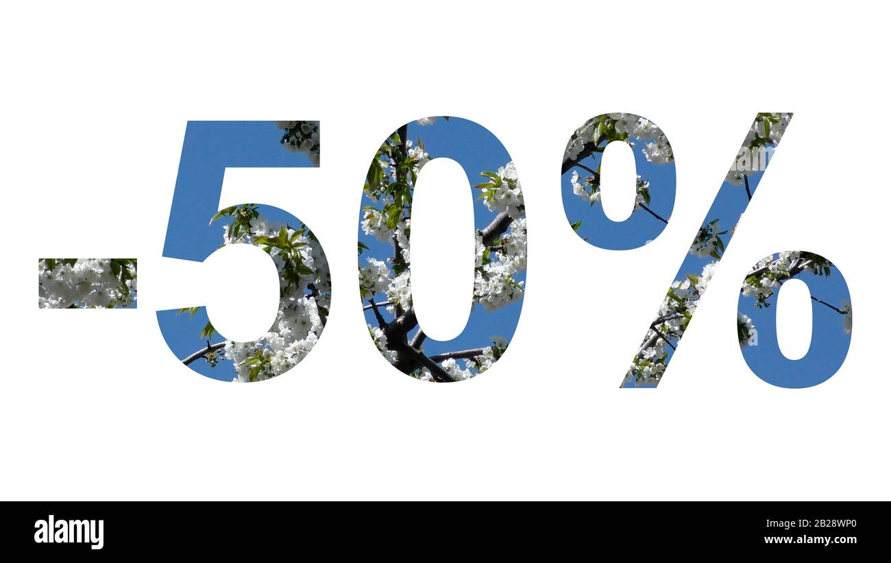 Carta preziosa tagliata da un vero albero di primavera fioritura per il vostro elegante e unico poster / banner pubblicitario con una percentuale di sconto. Foto Stock