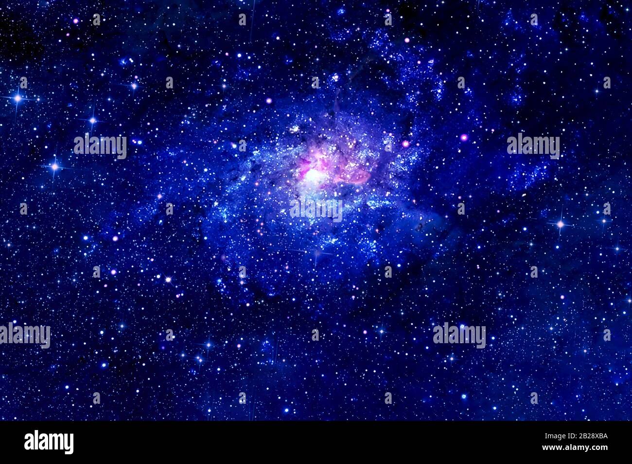 Bellissimo spazio blu, con stelle e nebbie. Elementi di questa immagine sono stati forniti dalla NASA. Per qualsiasi scopo. Foto Stock