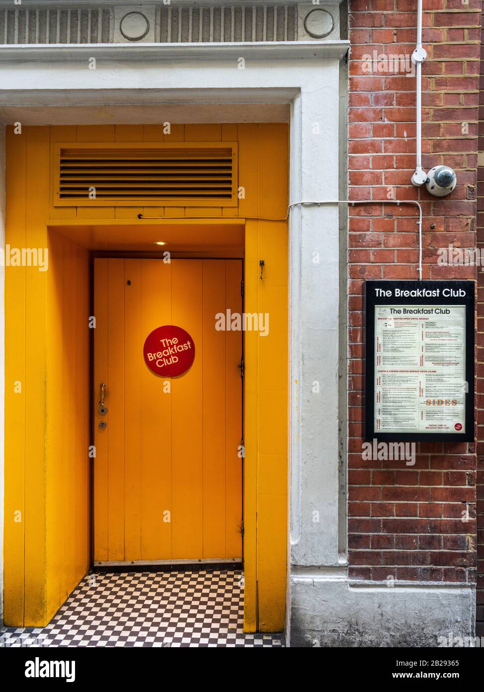 The Breakfast Club London - Porta D'Ingresso al ristorante Breakfast Club Spitalfields Foto Stock