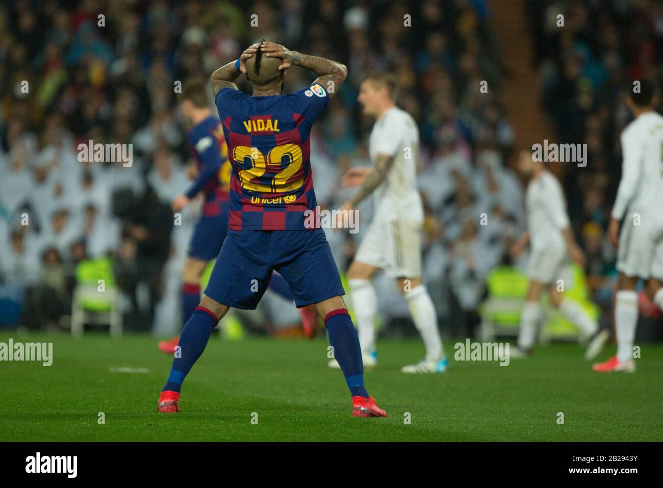 Madrid, Spagna. 01st Mar, 2020. DURANTE LA PARTITA REAL MADRID CONTRO FC BARCELONA ALLO STADIO SANTIAGO BERNABEU. Domenica, 1 MARZO 2020 Credit: Cordon PRESS/Alamy Live News Foto Stock