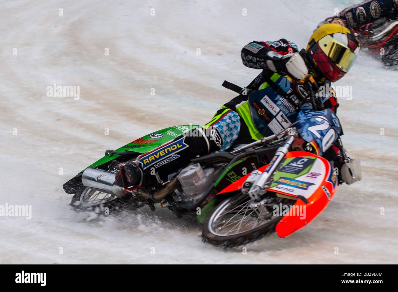 Berlino, Germania. 01st Mar, 2020. Berlino GERMANIA - 1 marzo Johan Weber di Germania in azione durante l'Ice Speedway of Nations presso l'Horst-Dohm-Eisstadion, Berlino, domenica 1 marzo 2020. (Credit: Ian Charles | Mi News) Credit: Mi News & Sport /Alamy Live News Foto Stock