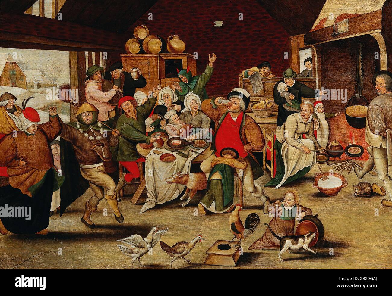 The King Drinks (circa 1610) dipinto di Pieter Bruegel (Brueghel) The Younger (II) - immagine Di Altissima qualità e risoluzione Foto Stock