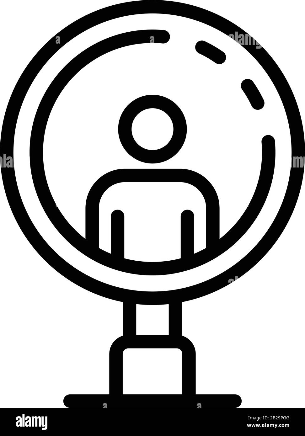 Icona uomo vincitore di ricerca, stile di contorno Illustrazione Vettoriale