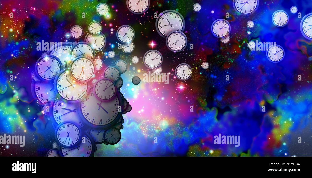 Concetto di passaggio del tempo come conto alla rovescia o gestione di un programma o di una scadenza con l'illustrazione 3D. Foto Stock