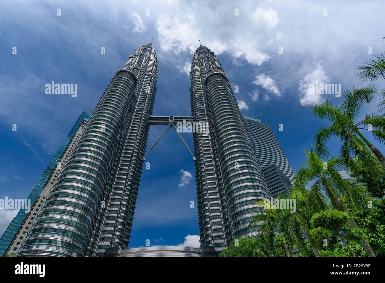 Petronas Twin Towers, i più famosi grattacieli gemelli di Kuala Lumpur, Malesia Foto Stock