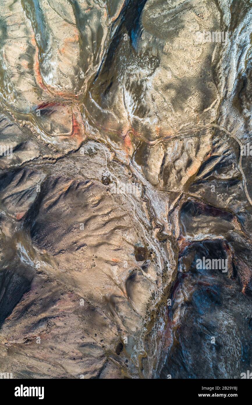 Veduta aerea del paesaggio della zona circostante del Monte Qilian Foto Stock