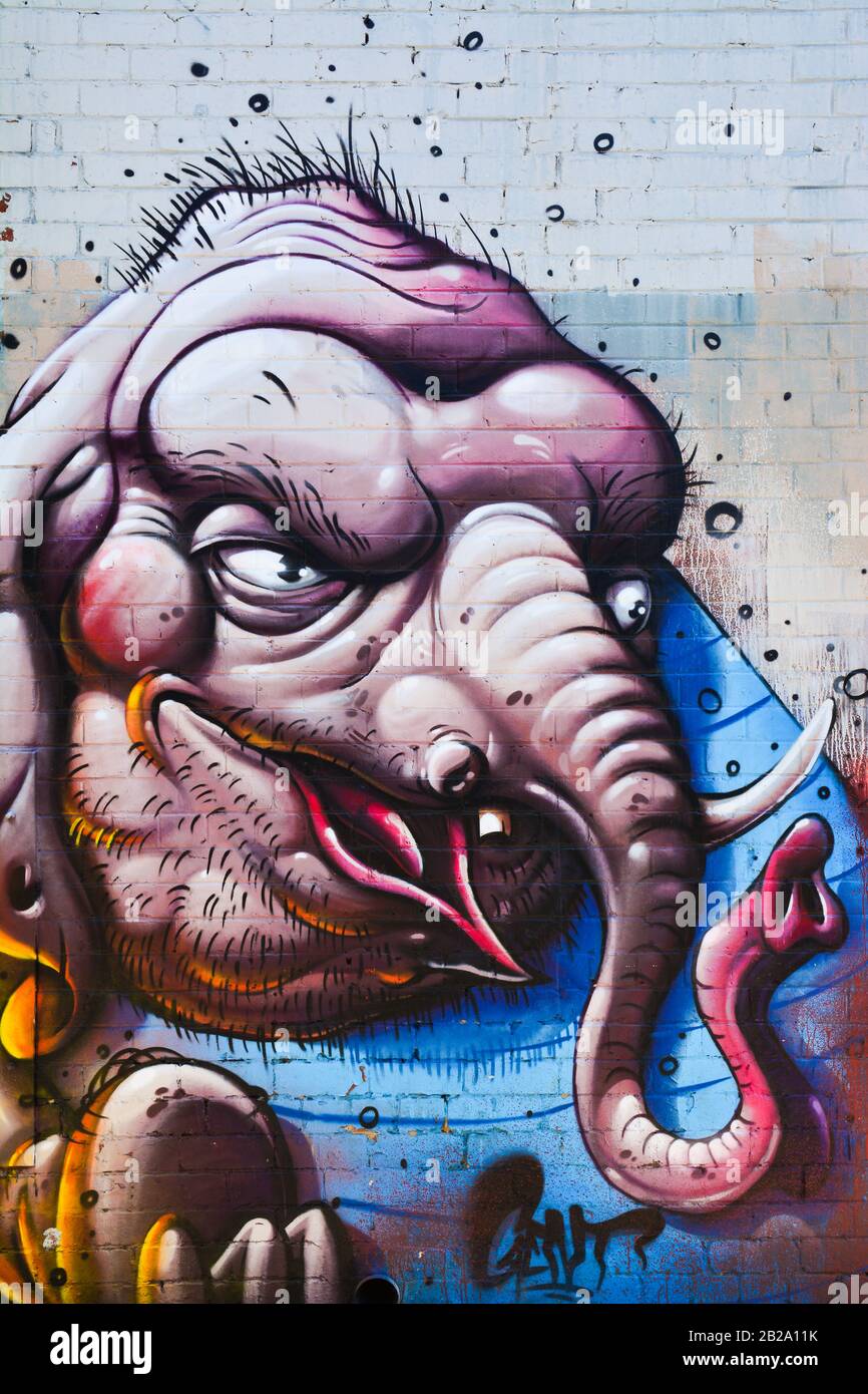 Graffiti sul muro di Melbourne, Australia Foto Stock