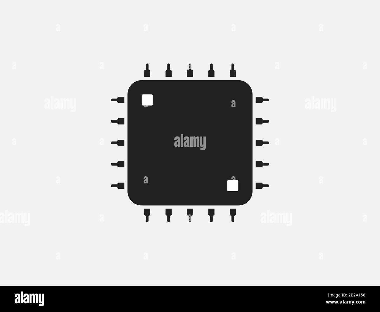 CPU, icona del processore. Illustrazione vettoriale, design piatto. Illustrazione Vettoriale