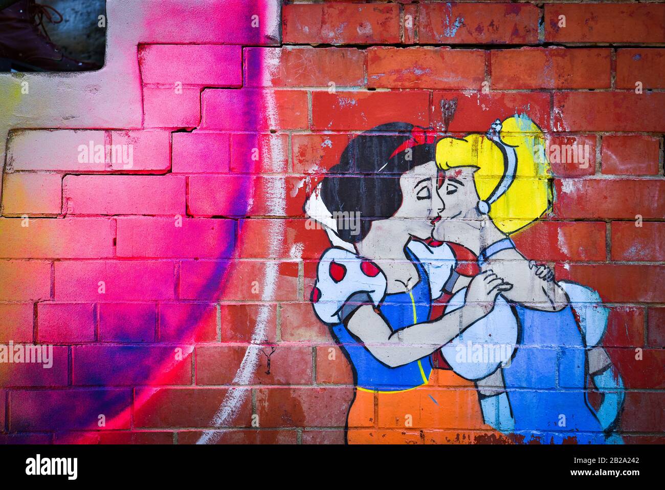 Graffiti sul muro di Melbourne, Australia Foto Stock