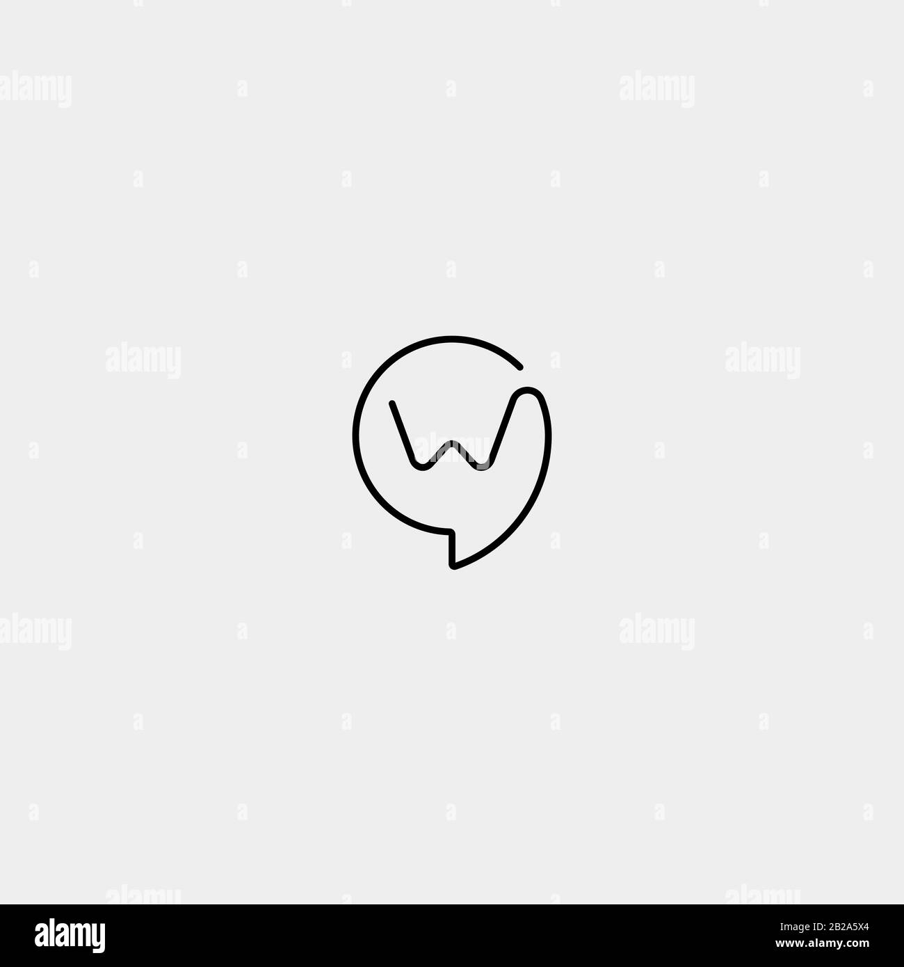 Vettore Modello Di Disegno Con Logo Lettera W Chat Illustrazione Vettoriale