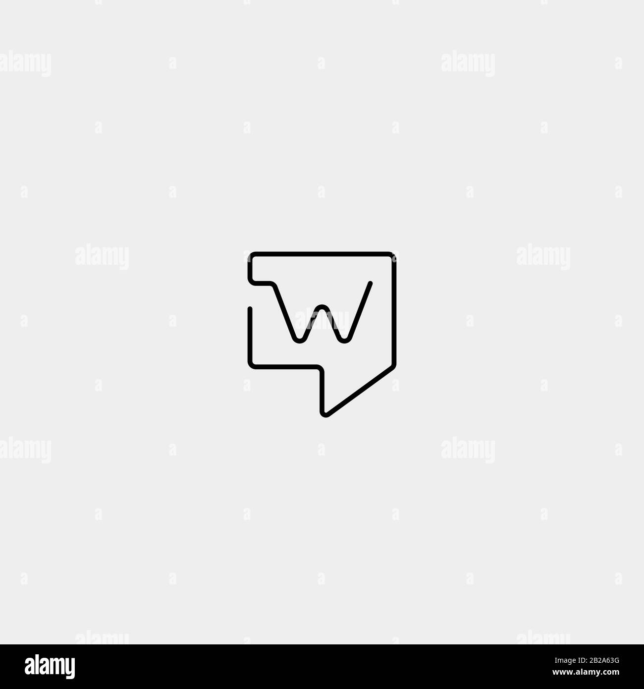 Illustrazione Vettoriale Del Modello Di Disegno Con Logo Lettera W Chat Illustrazione Vettoriale