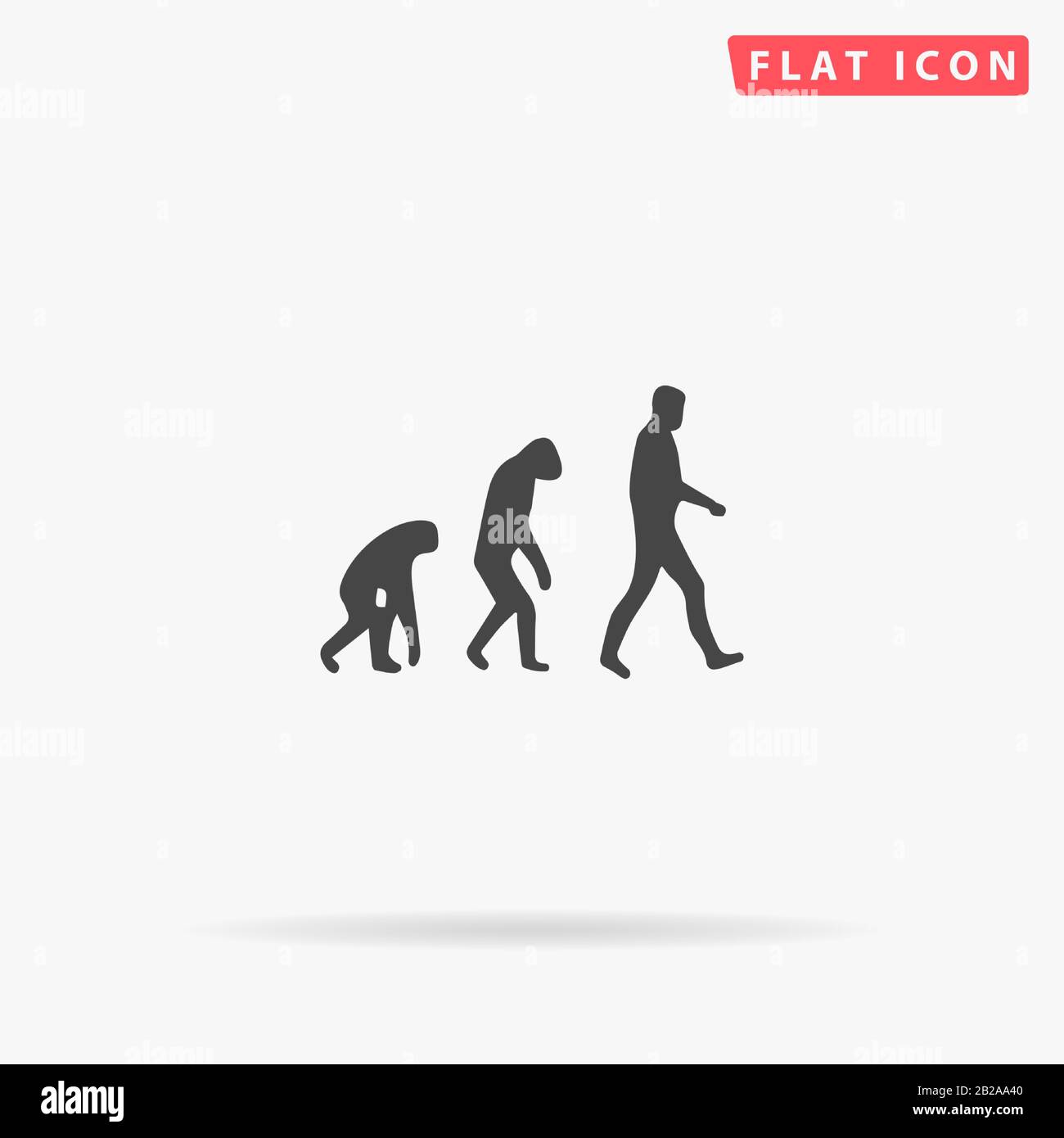 Icona del vettore piatto evoluzione biologica. Segno di stile glifo. Semplici illustrazioni disegnate a mano simbolo per informazioni sui concetti, progetti, UI e UX, noi Illustrazione Vettoriale