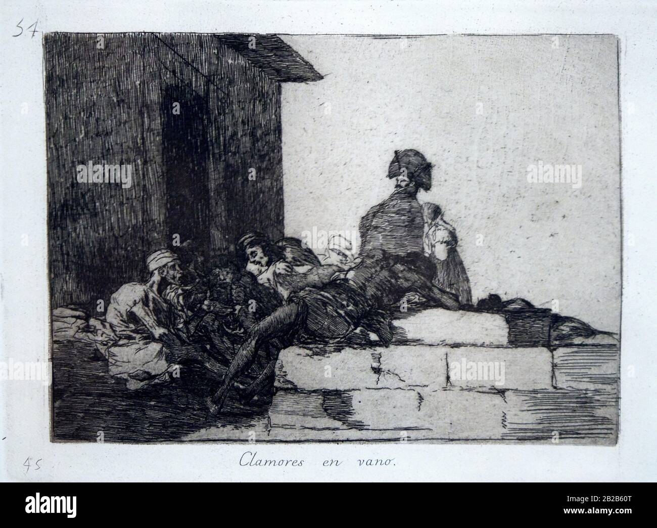 ''Dissaster 54. Clamores en vano, Loro Cry Invano'', I Disastri della guerra, Francisco de Goya (1746-1828) Foto Stock