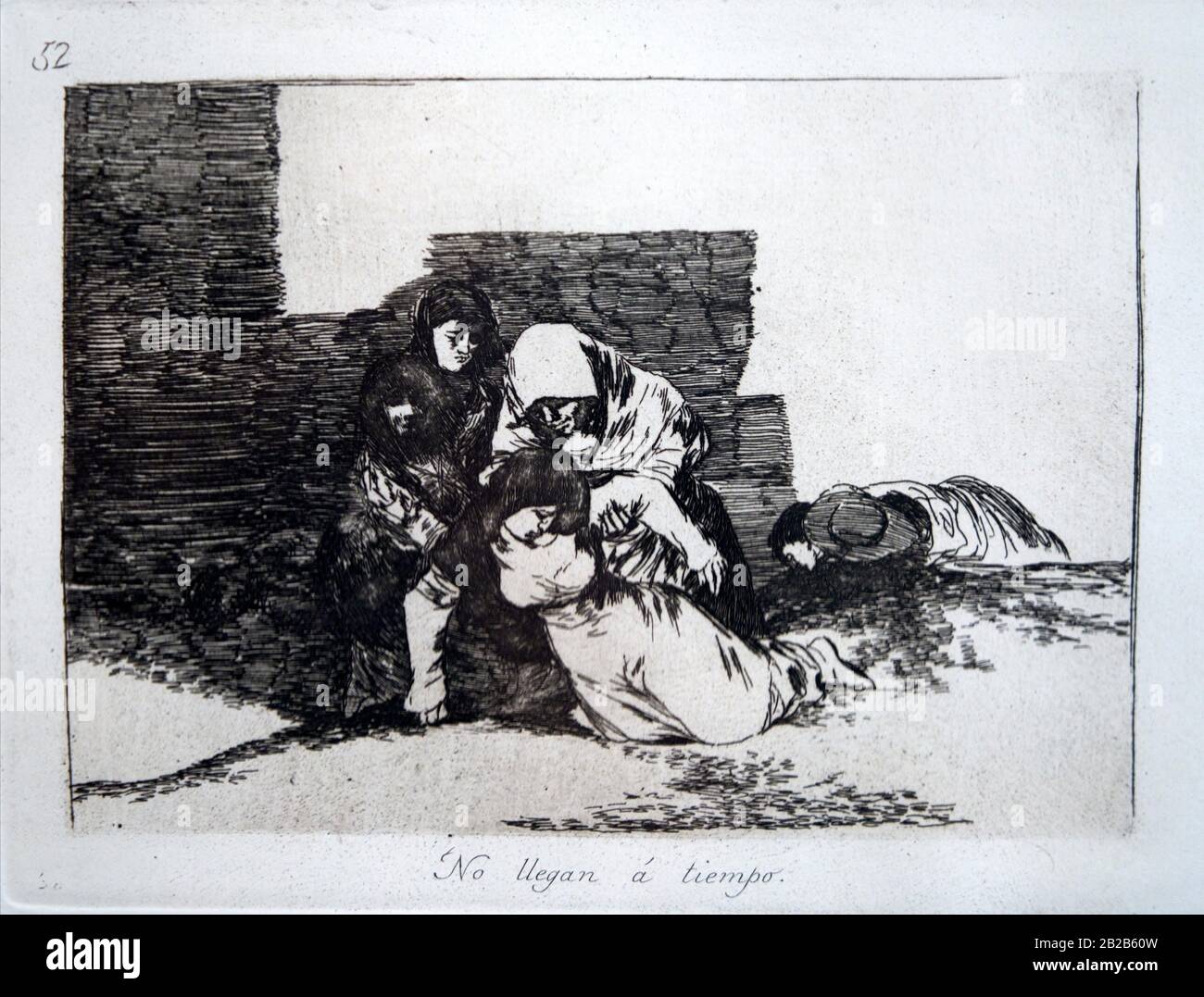 ''Display 52. No llegan a tiempo. Non Arrivano In Tempo, I Disastri Della Guerra, Francisco De Goya (1746-1828) Foto Stock