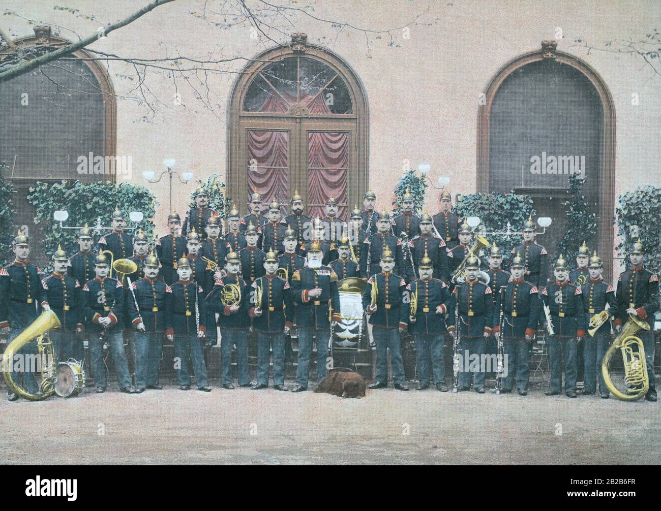 Banda militare di fanteria tedesca dalla Sassonia. Disegno non ondulato. Foto Stock