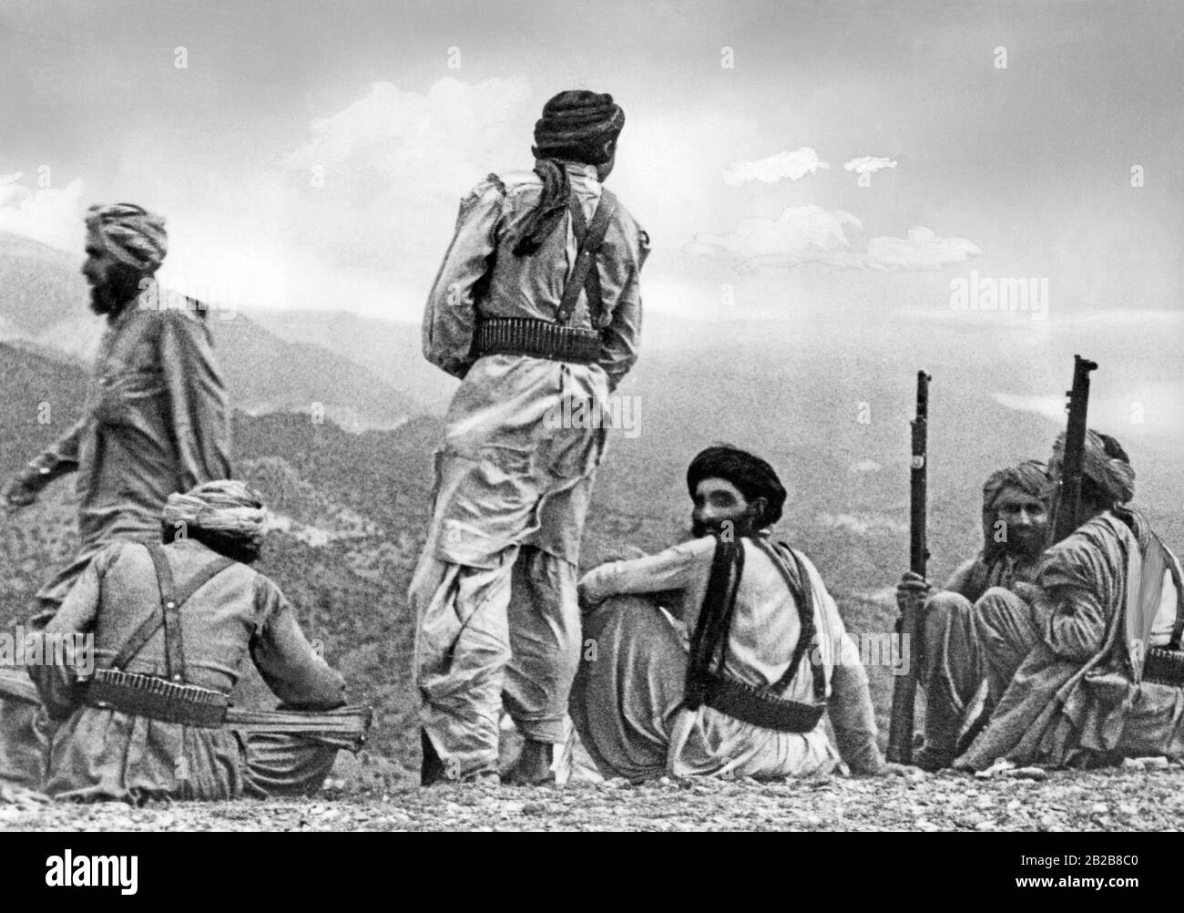 I pathfinders di Wazir per le truppe britanniche nella regione di Waziristan dell'India britannica nord-occidentale, ora Pakistan. Foto Stock