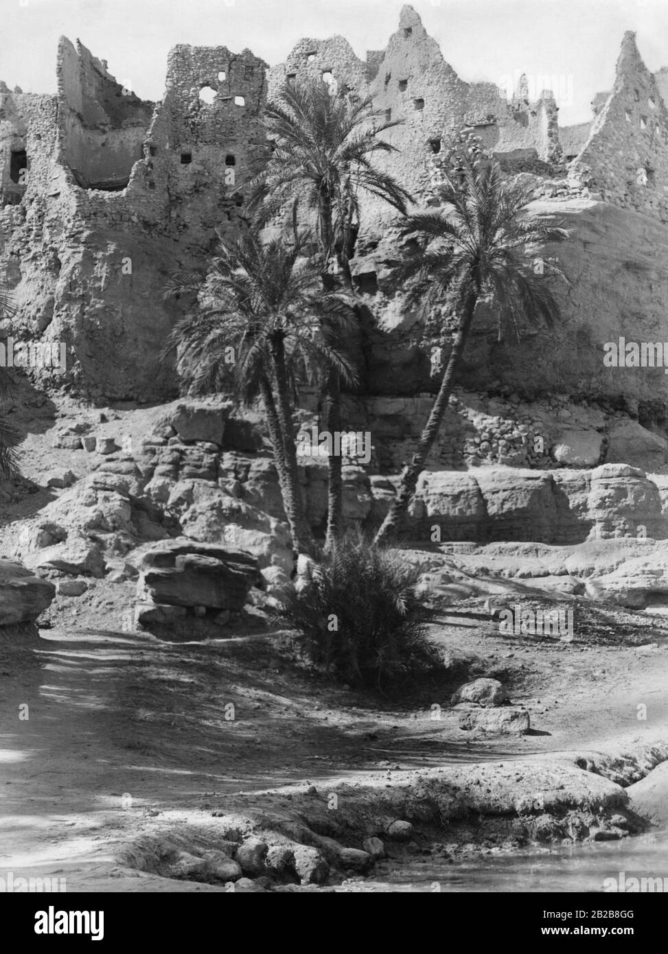 Castello decaduto nella città oasi di Siwa nel nord-ovest dell'Egitto. In passato era sede di un potente sultano. Foto Stock