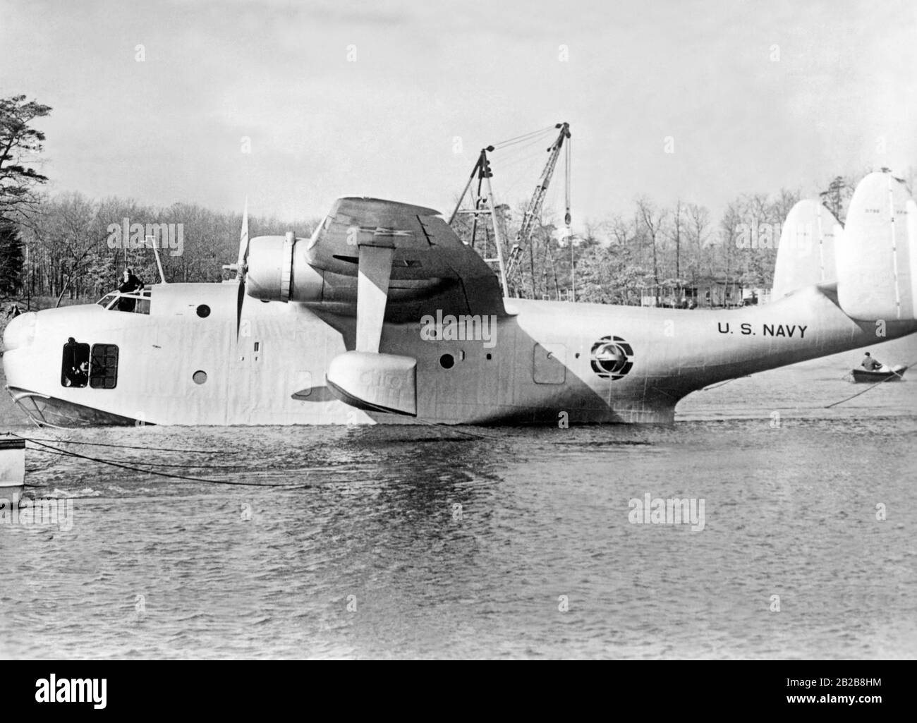 Un bombardiere consolidato PB2Y-2 della Marina americana. Il PB2Y "Coronado" è stato utilizzato principalmente come trasportatore di truppe durante la seconda guerra mondiale Foto Stock