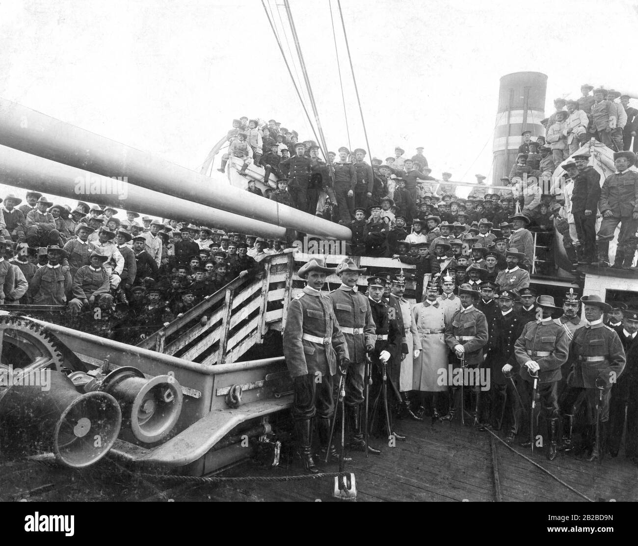 Gli equipaggi e gli ufficiali del corpo Expeditionary ritornarono in Sudafrica tedesco. Tra il 1904 e il 1906 si sono verificati diversi scontri tra i funzionari coloniali tedeschi e l'nativo Herero. Foto Stock