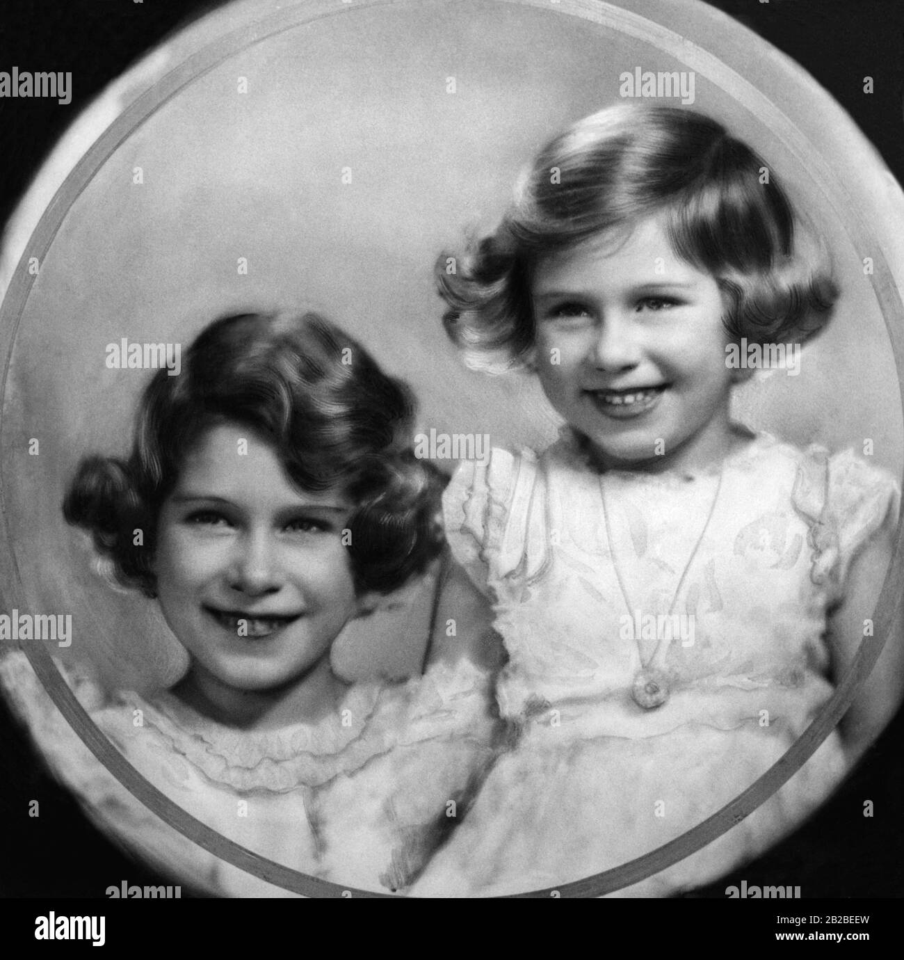 Elizabeth II e Margaret Rose, 1937 Foto Stock
