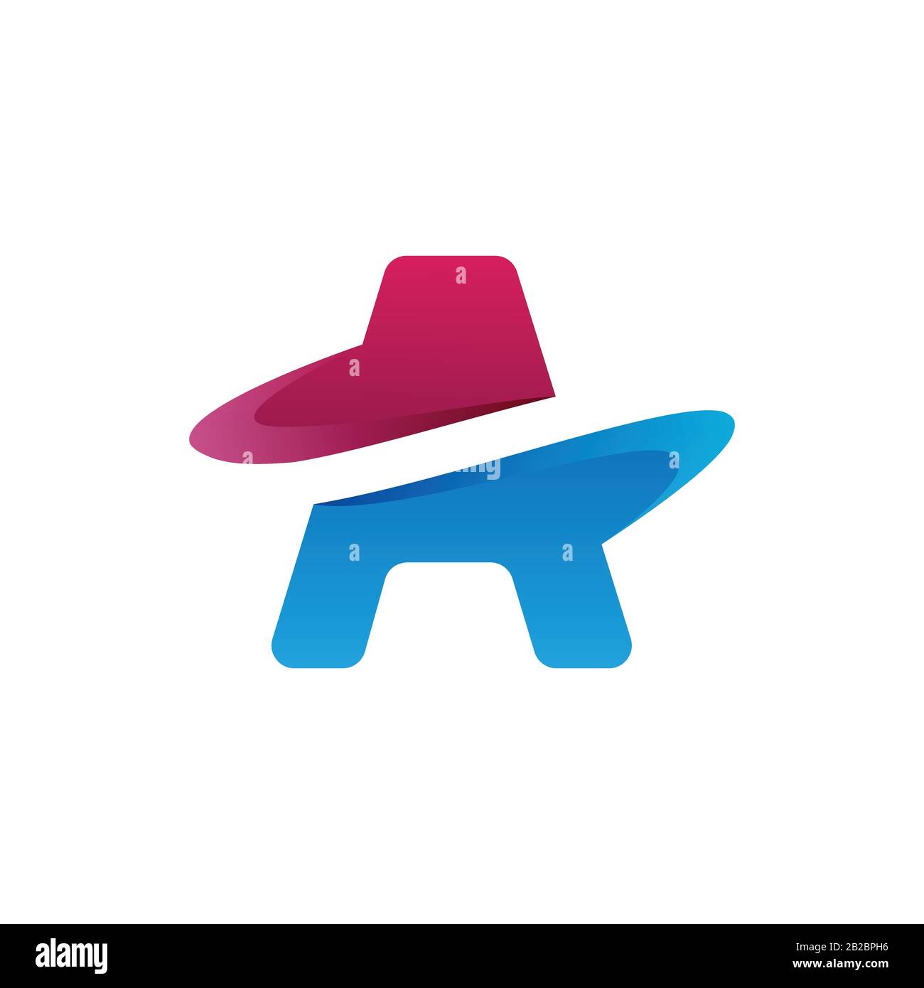 Lettera iniziale un modello di disegno di marchio. Lettera aziendale UN'immagine di design con logo Illustrazione Vettoriale